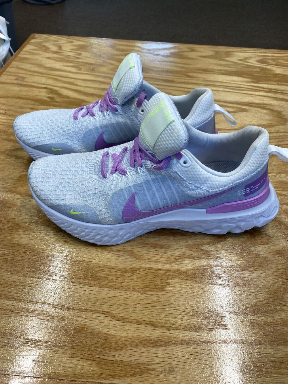 Nike React Infinity Run Flyknit 3 Sneakers Women's 10.5 White Athletic Shoes S70